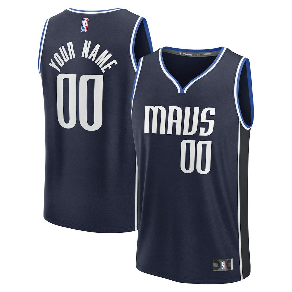 Dallas Mavericks Fast Break Custom Jersey Statement Editi- Navy - Fanatics outlet