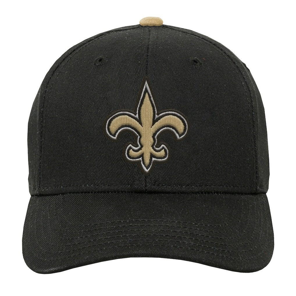 New Orleans Saints Outerstuff Youth Team Pre-Curved Adjustable Hat - Black Hats