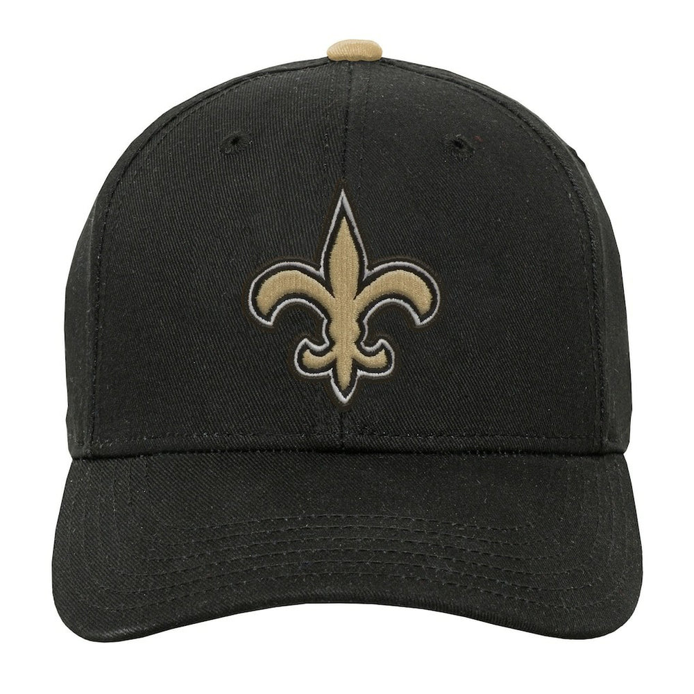 New Orleans Saints Outerstuff Youth Team Pre-Curved Adjustable Hat - Black Hats