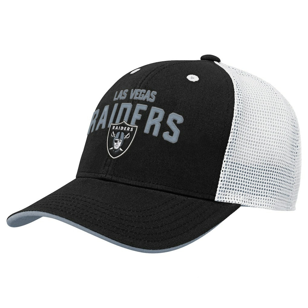Las Vegas Raiders Outerstuff Youth Core Lockup Trucker Adjustable Hat - Black Hats