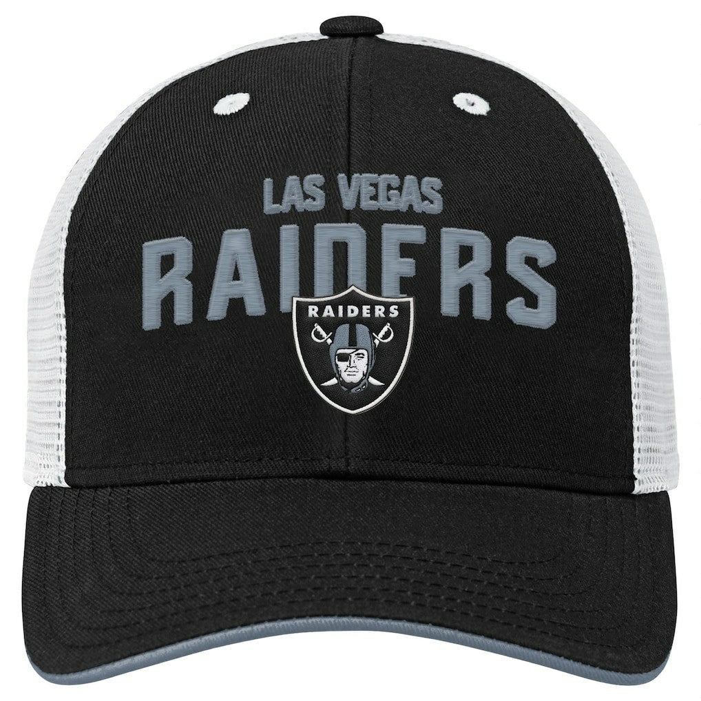 Las Vegas Raiders Outerstuff Youth Core Lockup Trucker Adjustable Hat - Black Hats