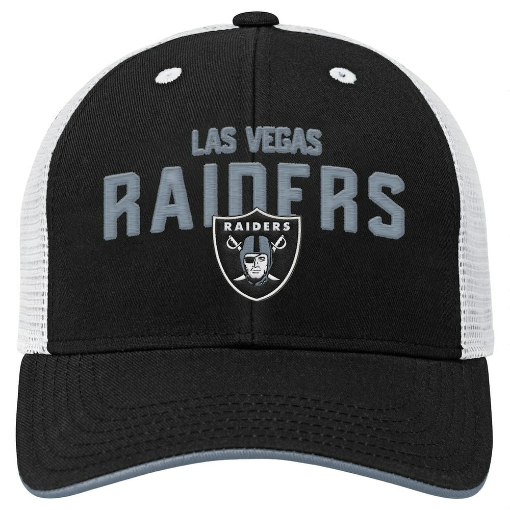 Las Vegas Raiders Outerstuff Youth Core Lockup Trucker Adjustable Hat - Black Hats