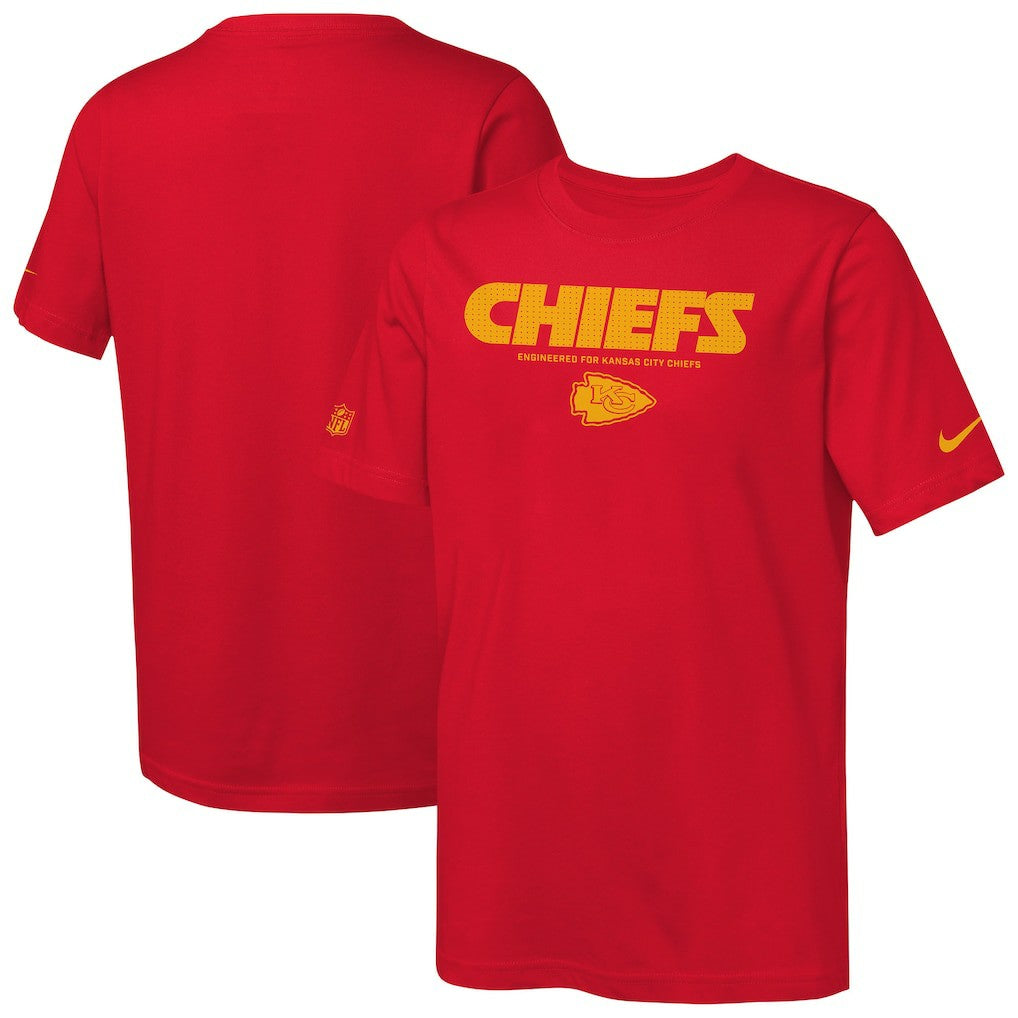 Kansas City Chiefs Youth Sideline Team Issue T-Shirt - Red T-shirts