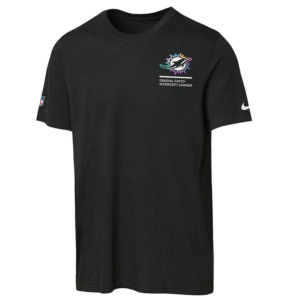 Miami Dolphins Youth 2025 NFL Crucial Catch Tri-Blend Dri-FIT T-Shirt - Black T-shirts