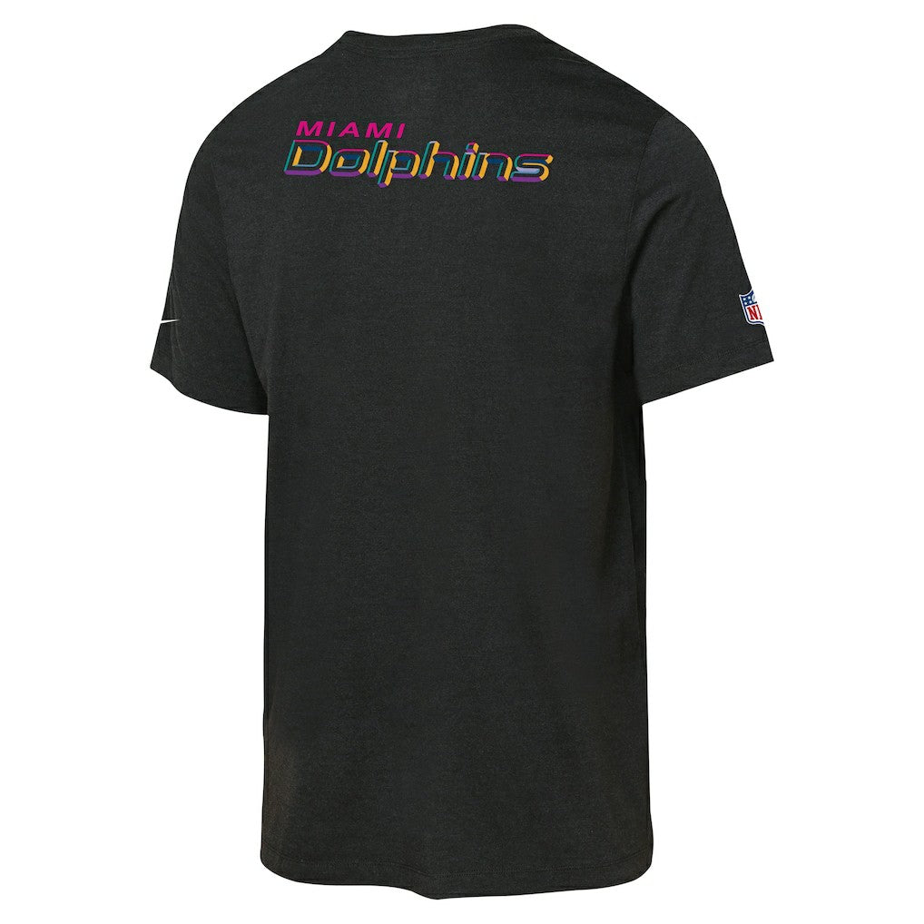 Miami Dolphins Youth 2025 NFL Crucial Catch Tri-Blend Dri-FIT T-Shirt - Black T-shirts