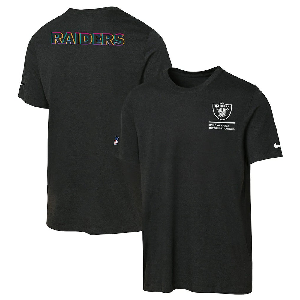 Las Vegas Raiders Youth 2025 NFL Crucial Catch Tri-Blend Dri-FIT T-Shirt - Black T-shirts