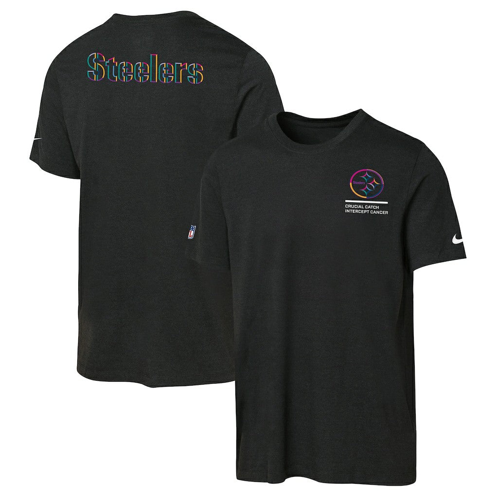 Pittsburgh Steelers Youth 2025 NFL Crucial Catch Tri-Blend Dri-FIT T-Shirt - Black T-shirts