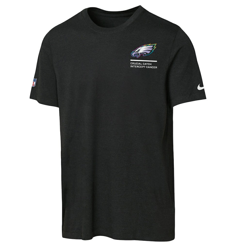 Philadelphia Eagles Youth 2025 NFL Crucial Catch Tri-Blend Dri-FIT T-Shirt - Black T-shirts