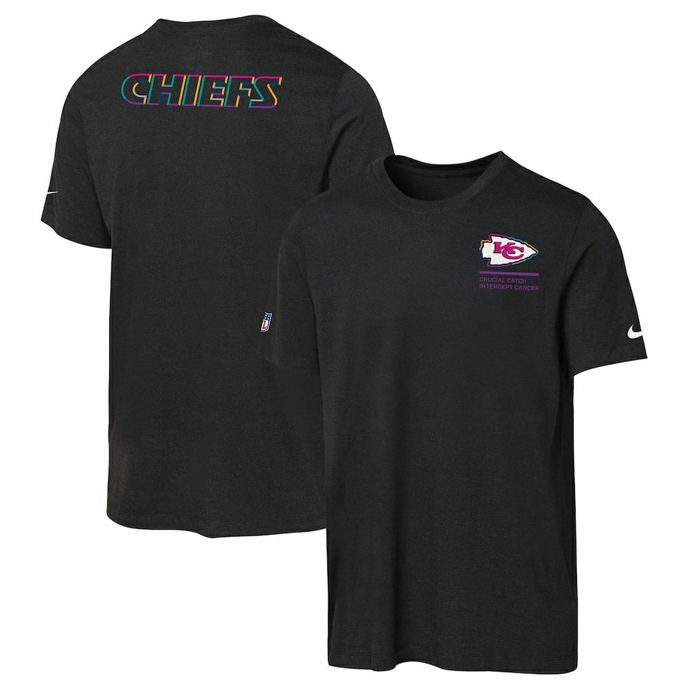 Kansas City Chiefs Youth 2025 NFL Crucial Catch Tri-Blend Dri-FIT T-Shirt - Black T-shirts