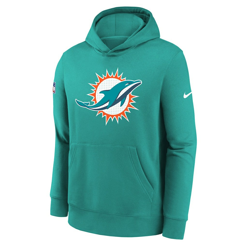 Miami Dolphins Youth Sideline Club Fleece Hoodie - Aqua Hoodies