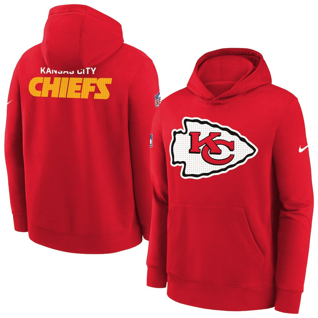 Kansas City Chiefs Youth Sideline Club Fleece Hoodie - Red Hoodies