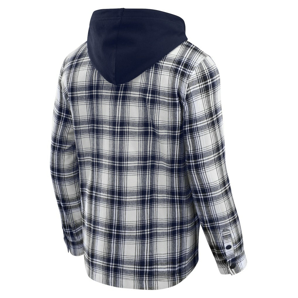 Dallas Cowboys Darius Rucker Collection Plaid Flannel Quilted Full-Snap Hooded Shacket - Navy