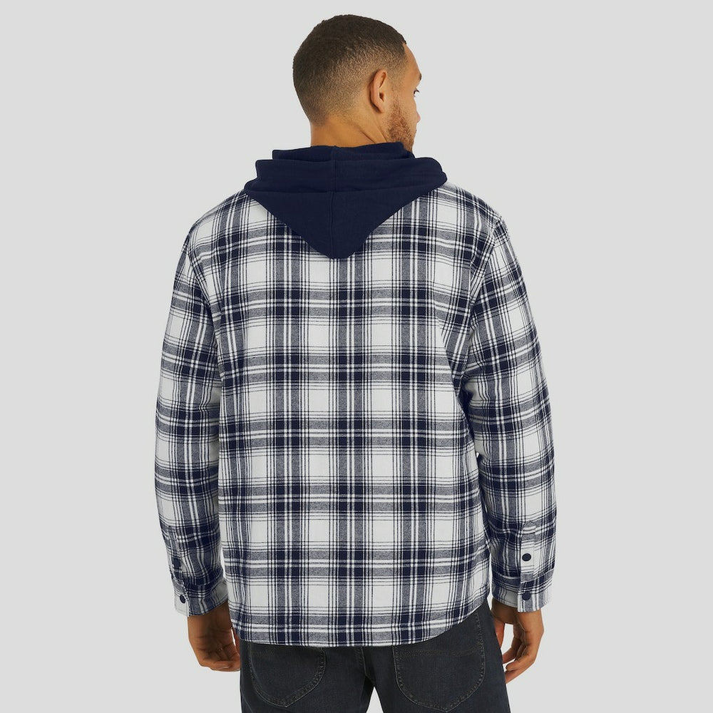Dallas Cowboys Darius Rucker Collection Plaid Flannel Quilted Full-Snap Hooded Shacket - Navy