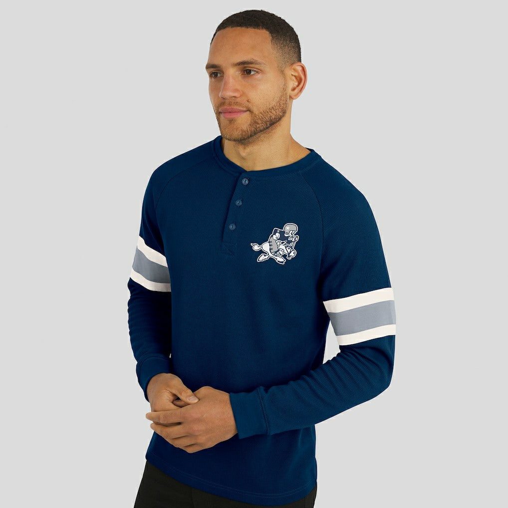 Dallas Cowboys Darius Rucker Collection Waffle-Knit Raglan Long Sleeve Henley T-Shirt - Navy T-shirts