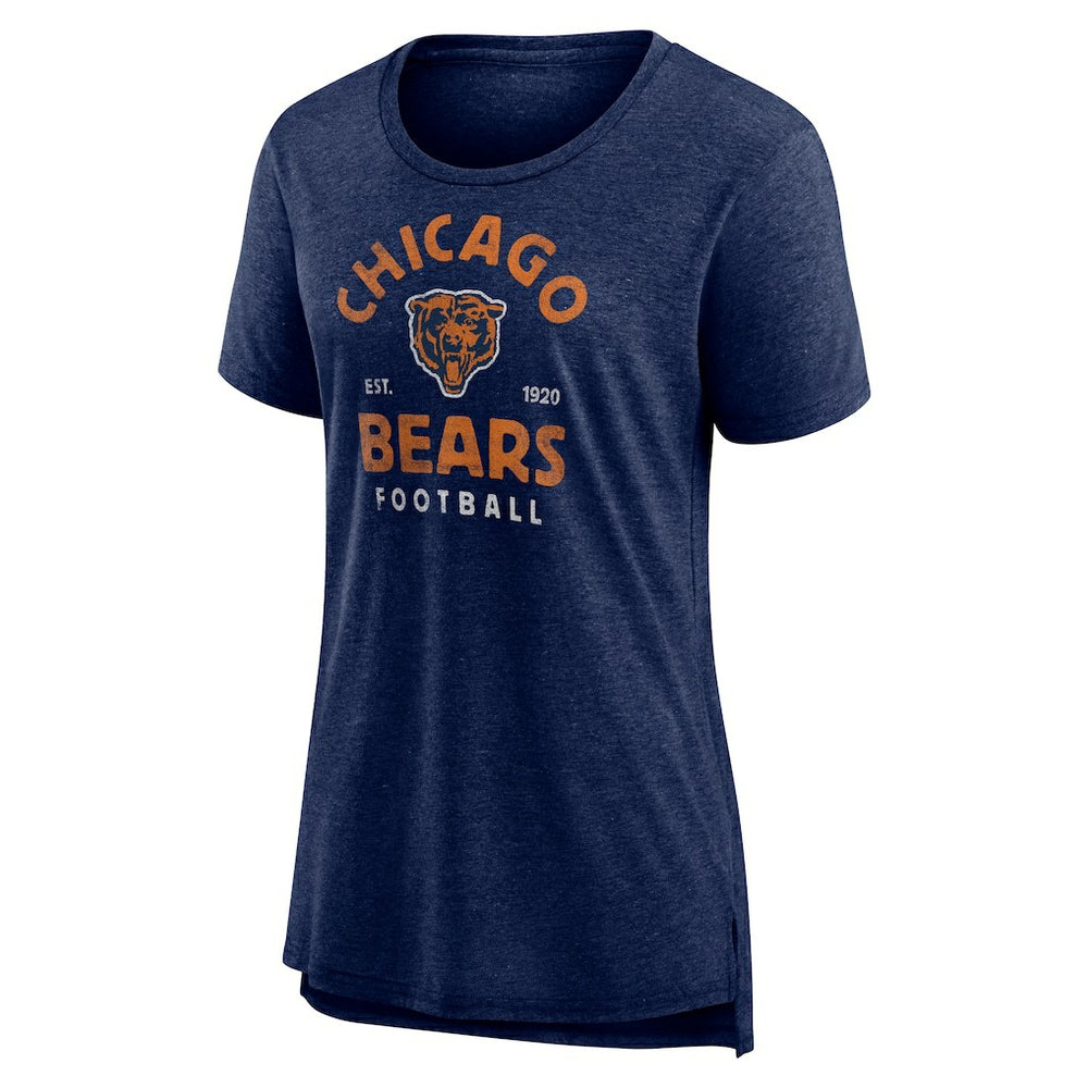 Chicago Bears Women's Vintage Arch Tri-Blend T-Shirt - Navy T-shirts
