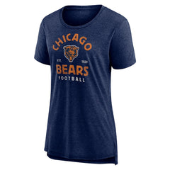 Chicago Bears Women's Vintage Arch Tri-Blend T-Shirt - Navy T-shirts