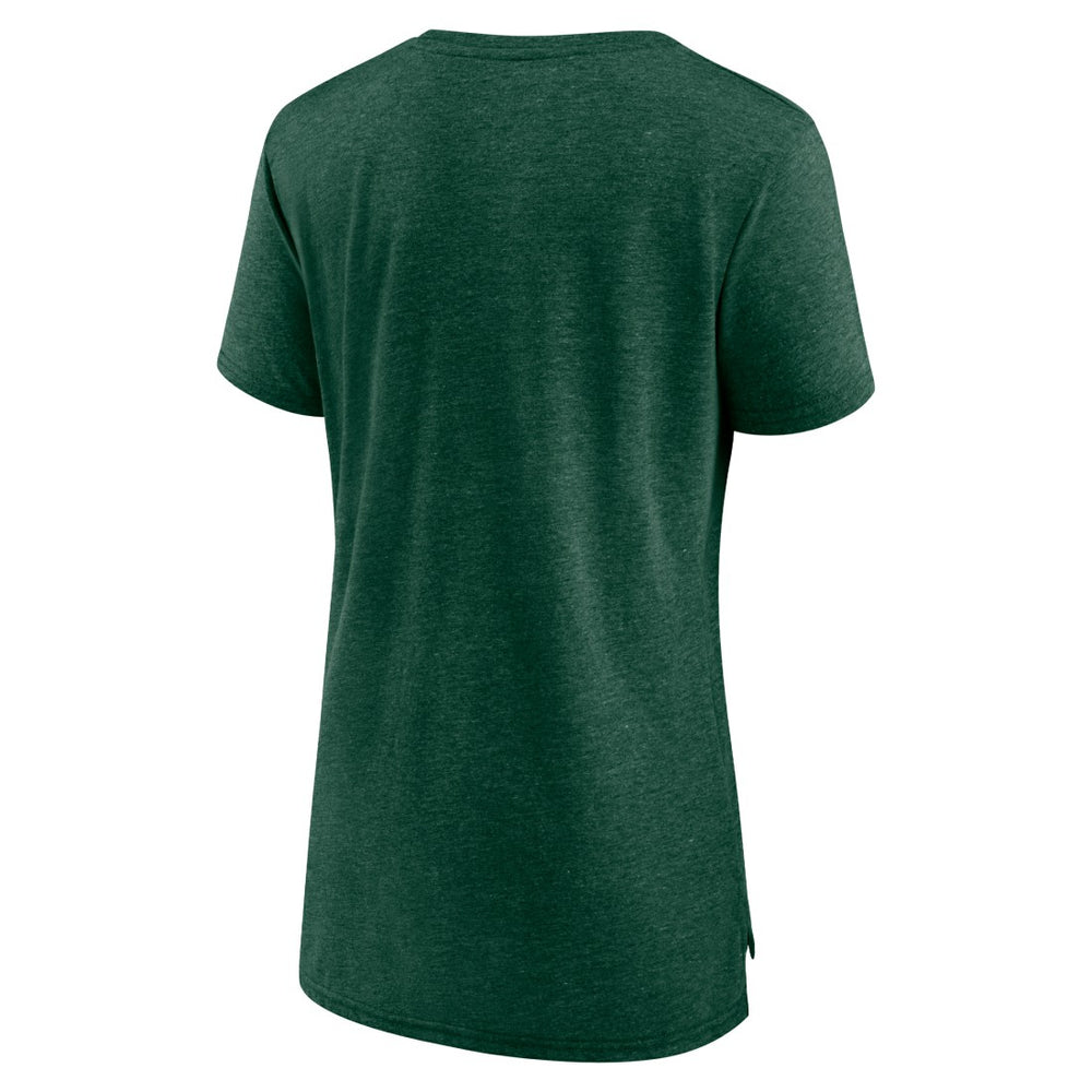 Green Bay Packers Women's Vintage Arch Tri-Blend T-Shirt - Green T-shirts