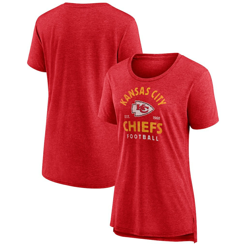 Kansas City Chiefs Women's Vintage Arch Tri-Blend T-Shirt - Red T-shirts