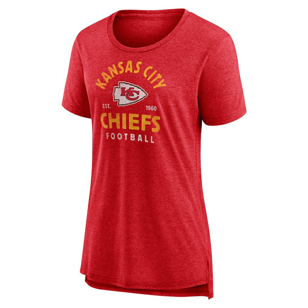 Kansas City Chiefs Women's Vintage Arch Tri-Blend T-Shirt - Red T-shirts