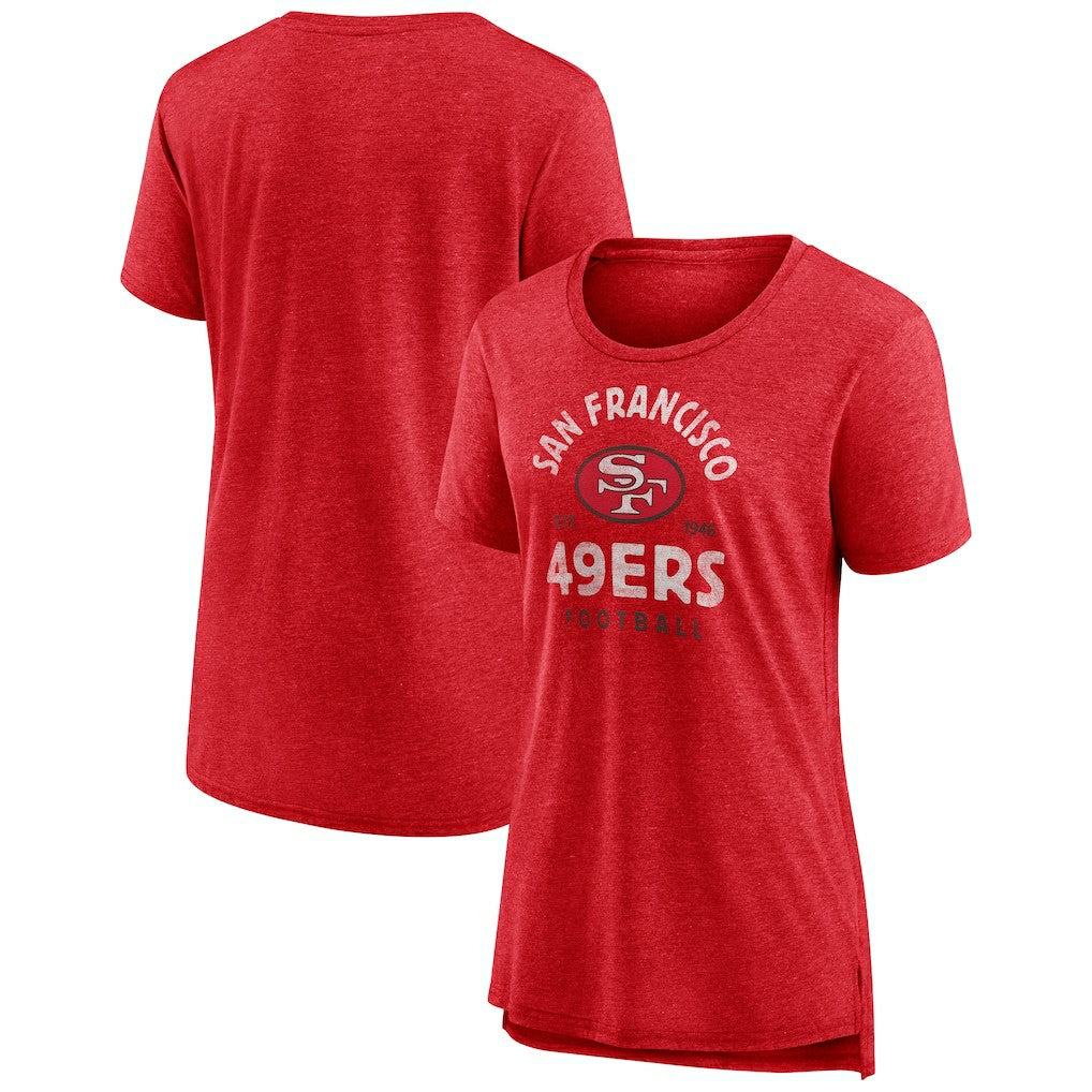 San Francisco 49ers Women's Vintage Arch Tri-Blend T-Shirt - Scarlet T-shirts