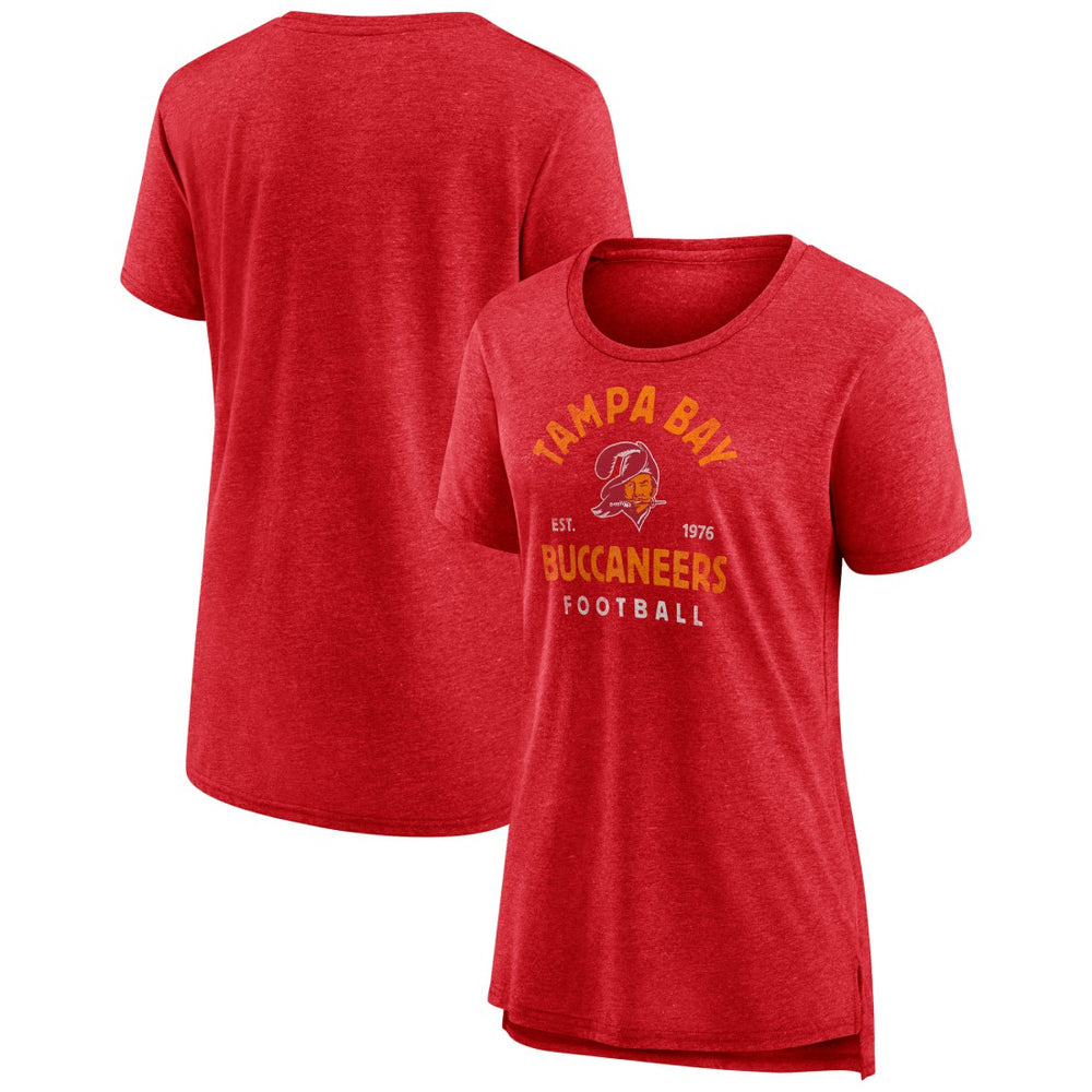 Tampa Bay Buccaneers Women's Vintage Arch Tri-Blend T-Shirt - Red T-shirts