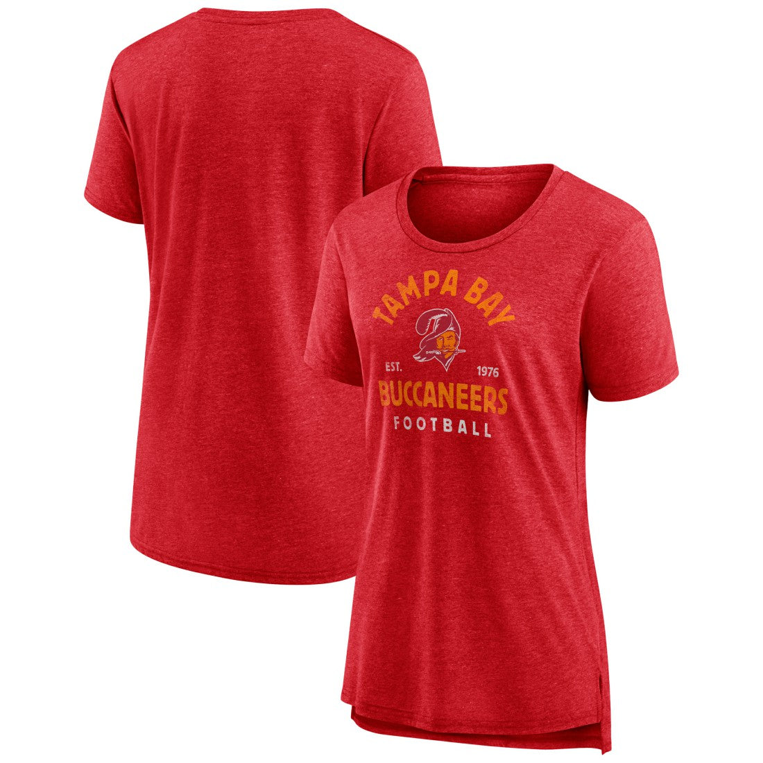 Tampa Bay Buccaneers Women's Vintage Arch Tri-Blend T-Shirt - Red T-shirts