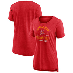 Tampa Bay Buccaneers Women's Vintage Arch Tri-Blend T-Shirt - Red T-shirts