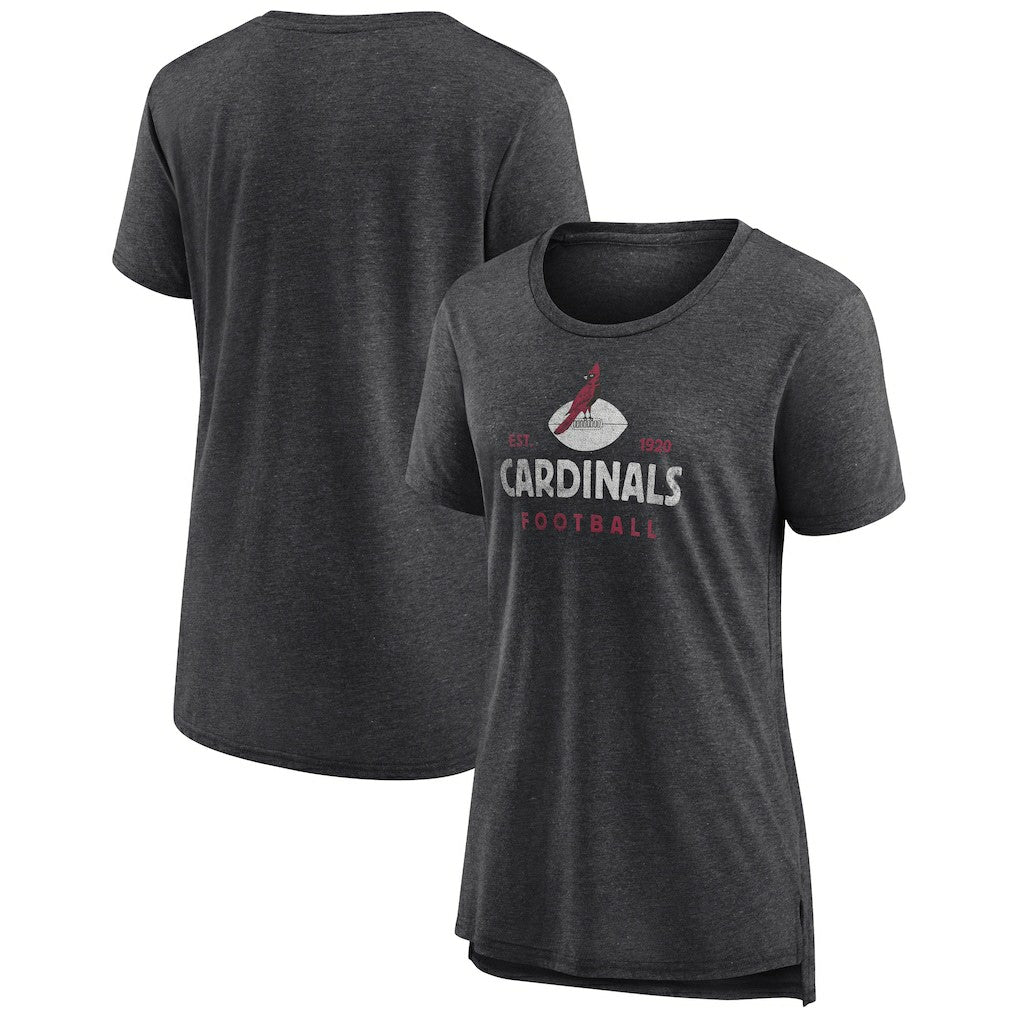 Arizona Cardinals Women's Vintage Arch Tri-Blend T-Shirt - Charcoal T-shirts