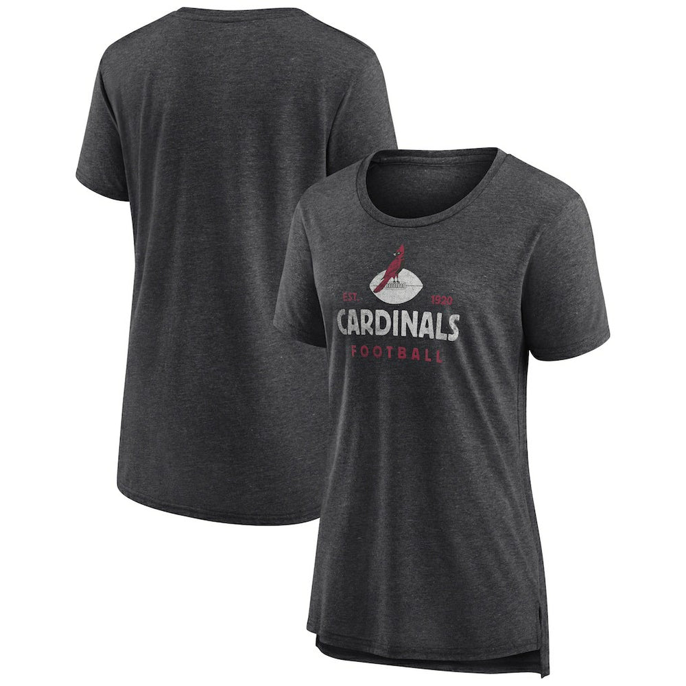 Arizona Cardinals Women's Vintage Arch Tri-Blend T-Shirt - Charcoal T-shirts