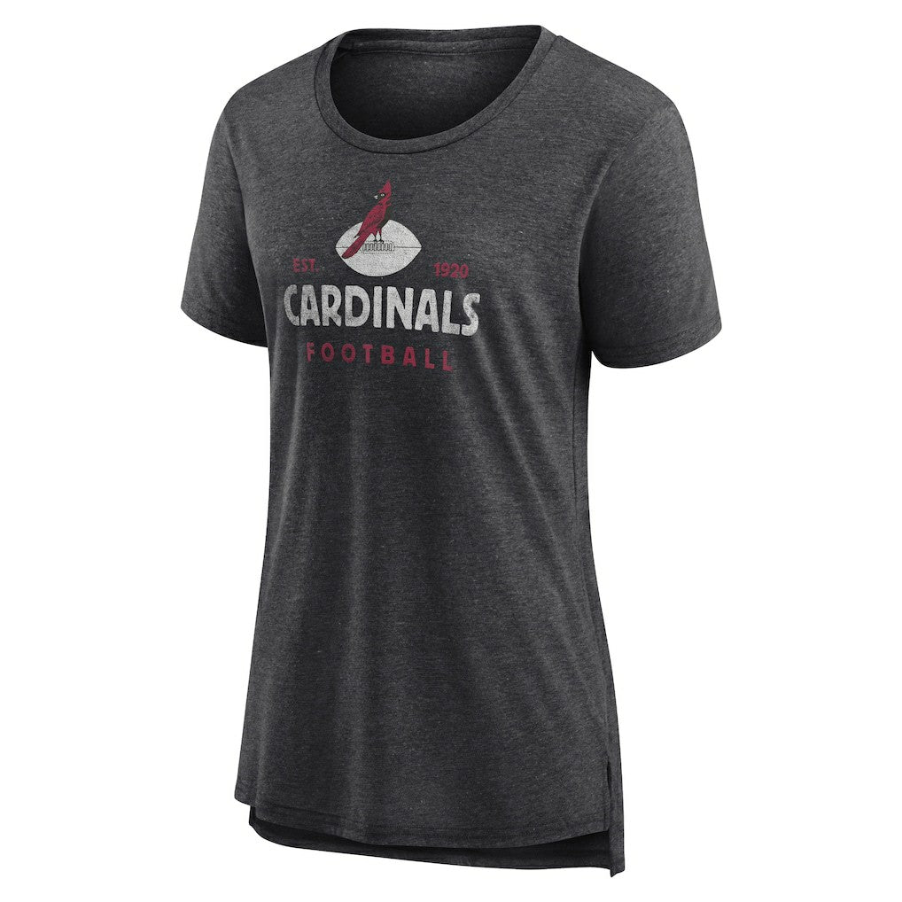 Arizona Cardinals Women's Vintage Arch Tri-Blend T-Shirt - Charcoal T-shirts