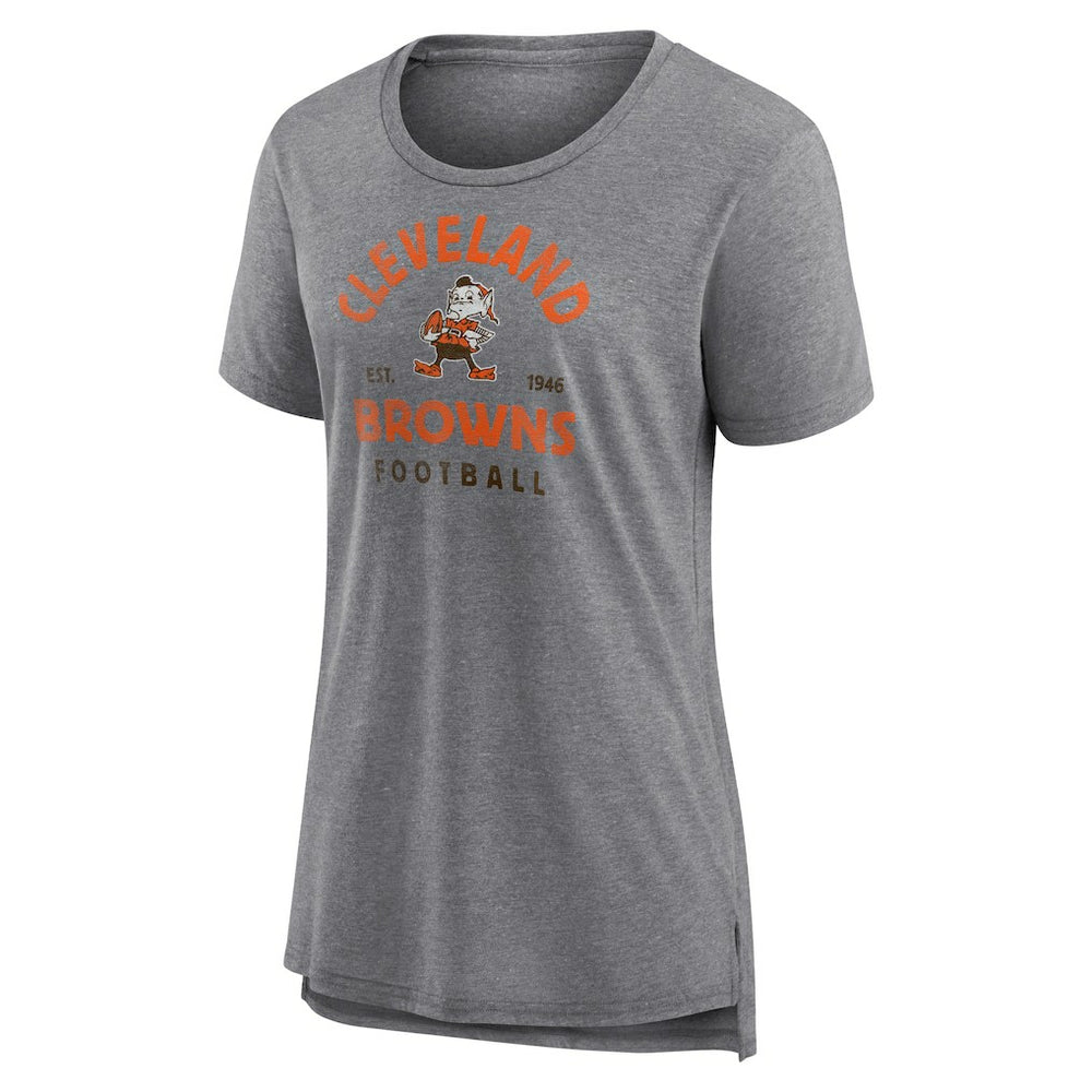Cleveland Browns Women's Vintage Arch Tri-Blend T-Shirt - Gray T-shirts