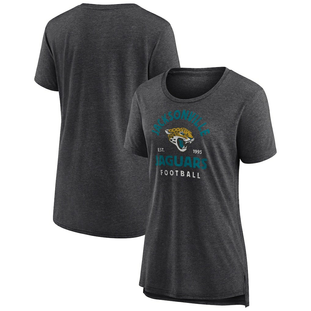 Jacksonville Jaguars Women's Vintage Arch Tri-Blend T-Shirt - Charcoal T-shirts