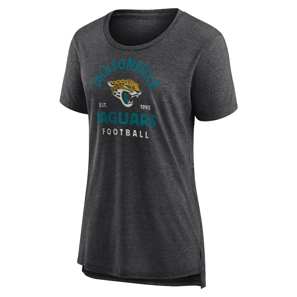 Jacksonville Jaguars Women's Vintage Arch Tri-Blend T-Shirt - Charcoal T-shirts