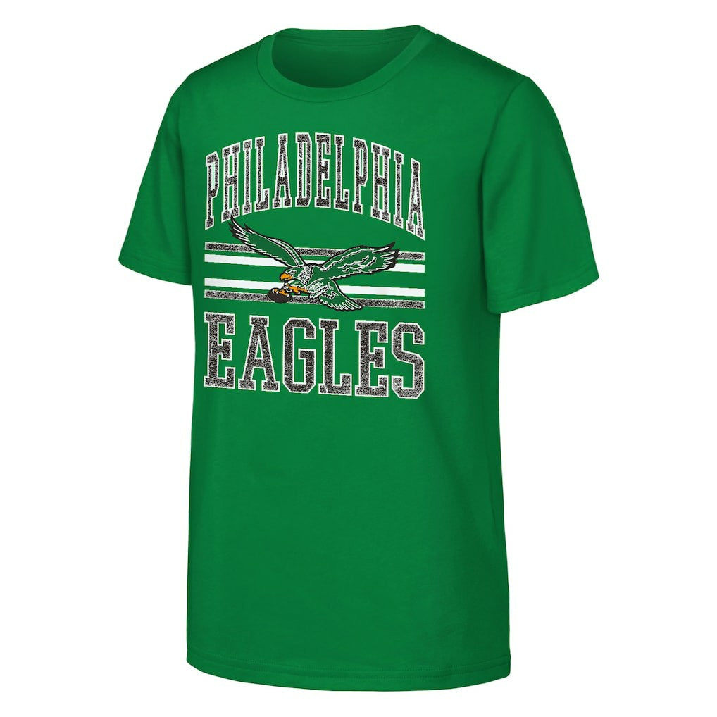 Philadelphia Eagles Outerstuff Youth Thrift Style T-Shirt - Kelly Green T-shirts