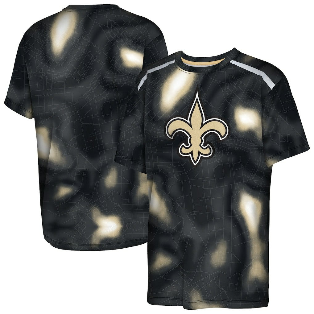 New Orleans Saints Outerstuff Youth End Zone Dri-Tek T-Shirt - Black T-shirts