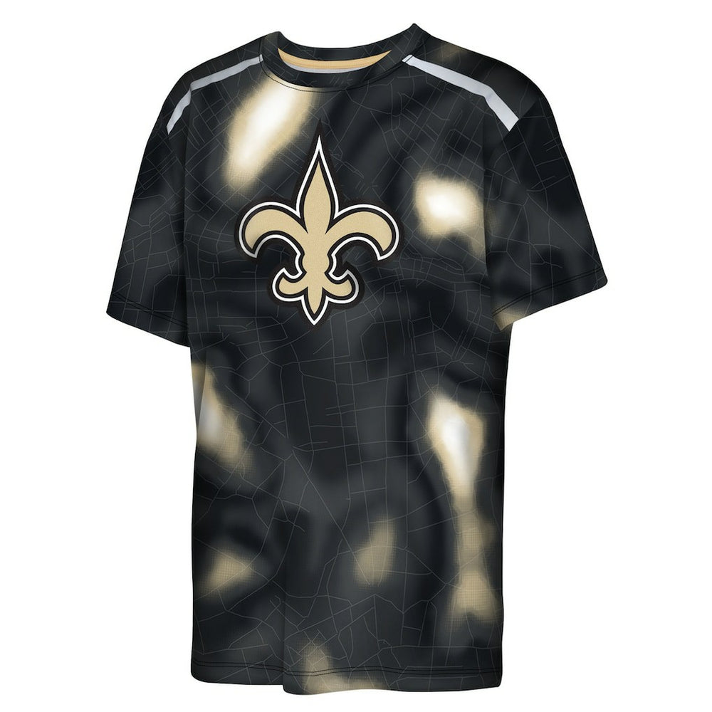 New Orleans Saints Outerstuff Youth End Zone Dri-Tek T-Shirt - Black T-shirts