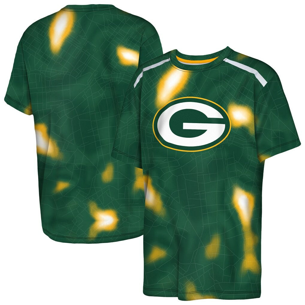 Green Bay Packers Outerstuff Youth End Zone Dri-Tek T-Shirt - Green T-shirts