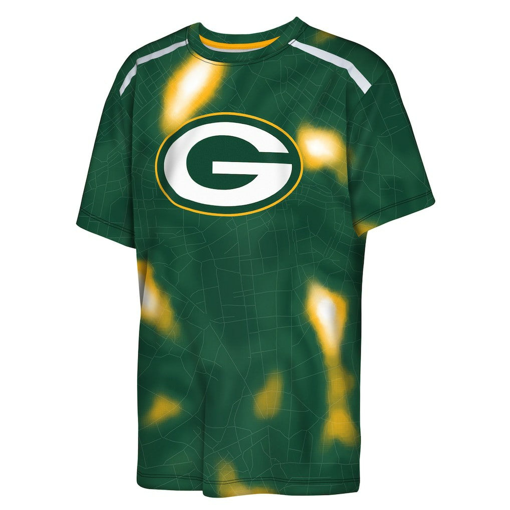 Green Bay Packers Outerstuff Youth End Zone Dri-Tek T-Shirt - Green T-shirts