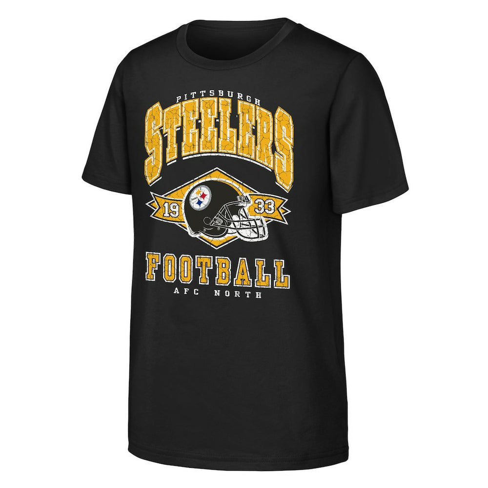 Pittsburgh Steelers Outerstuff Youth Kick Off T-Shirt - Black T-shirts