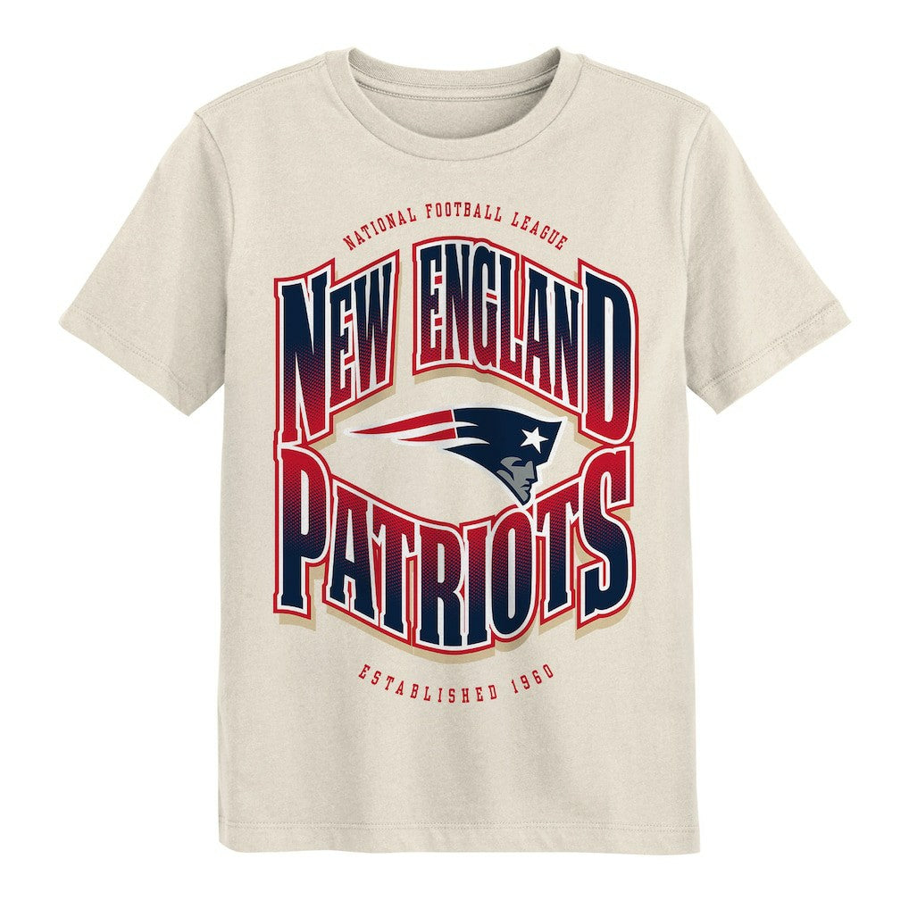 New England Patriots Outerstuff Youth Huddle T-Shirt - Cream T-shirts