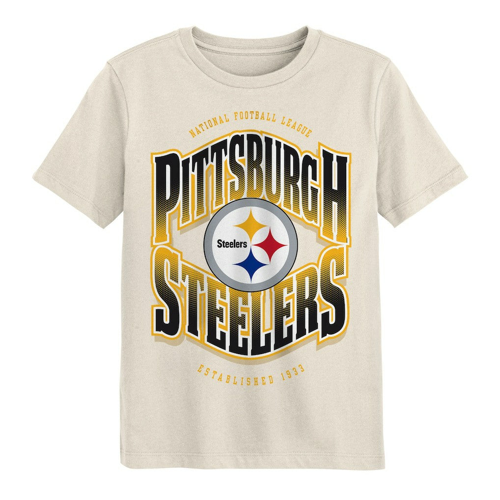 Pittsburgh Steelers Outerstuff Youth Huddle T-Shirt - Cream T-shirts