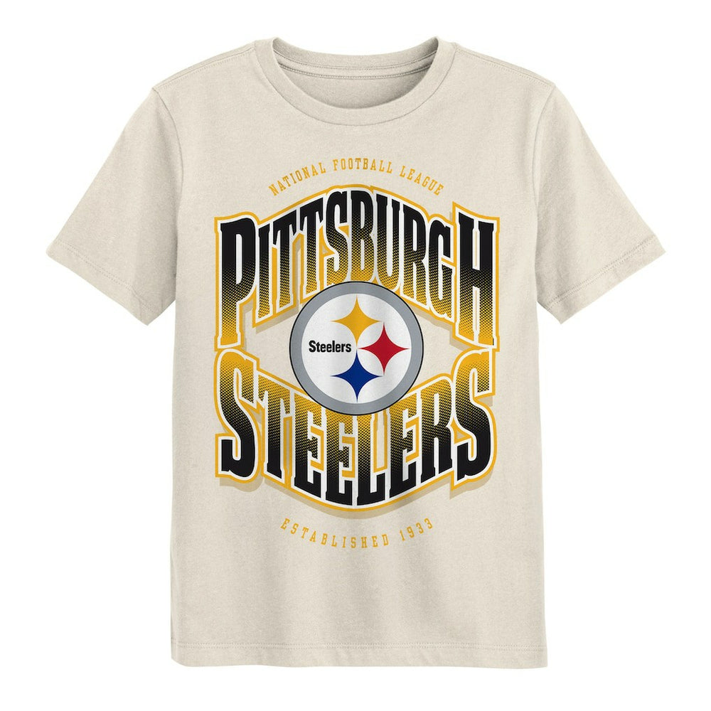 Pittsburgh Steelers Outerstuff Youth Huddle T-Shirt - Cream T-shirts