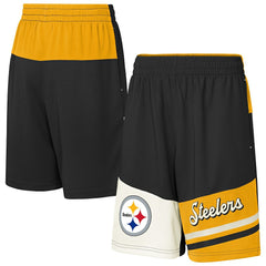 Pittsburgh Steelers Youth Fandemonium Mesh Shorts - Black Shorts
