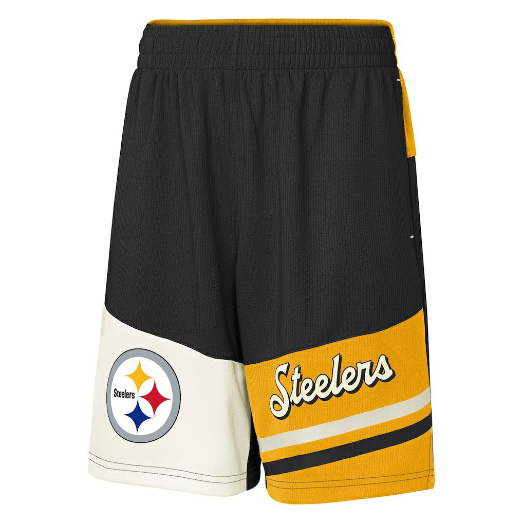Pittsburgh Steelers Youth Fandemonium Mesh Shorts - Black Shorts
