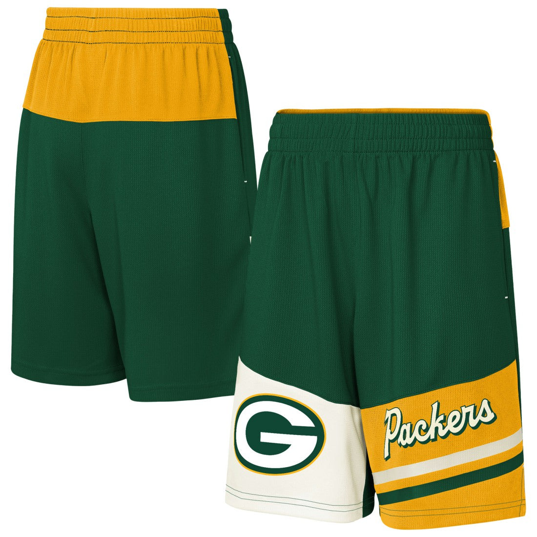 Green Bay Packers Youth Fandemonium Mesh Shorts - Green Shorts