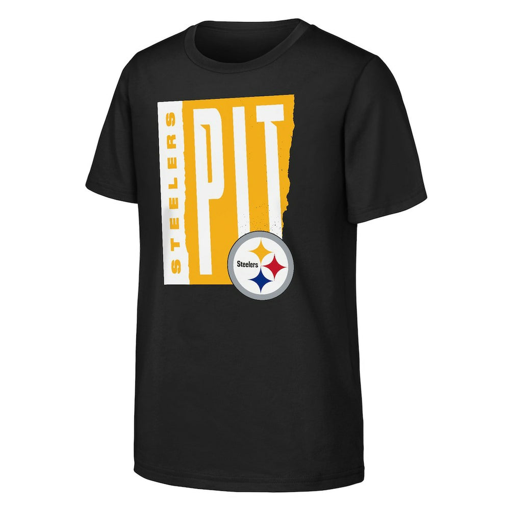Pittsburgh Steelers Outerstuff Youth Tear It Up T-Shirt - Black T-shirts