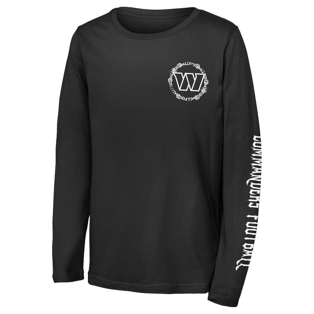 Washington Commanders Outerstuff Youth Rumble Long Sleeve T-Shirt - Black T-shirts