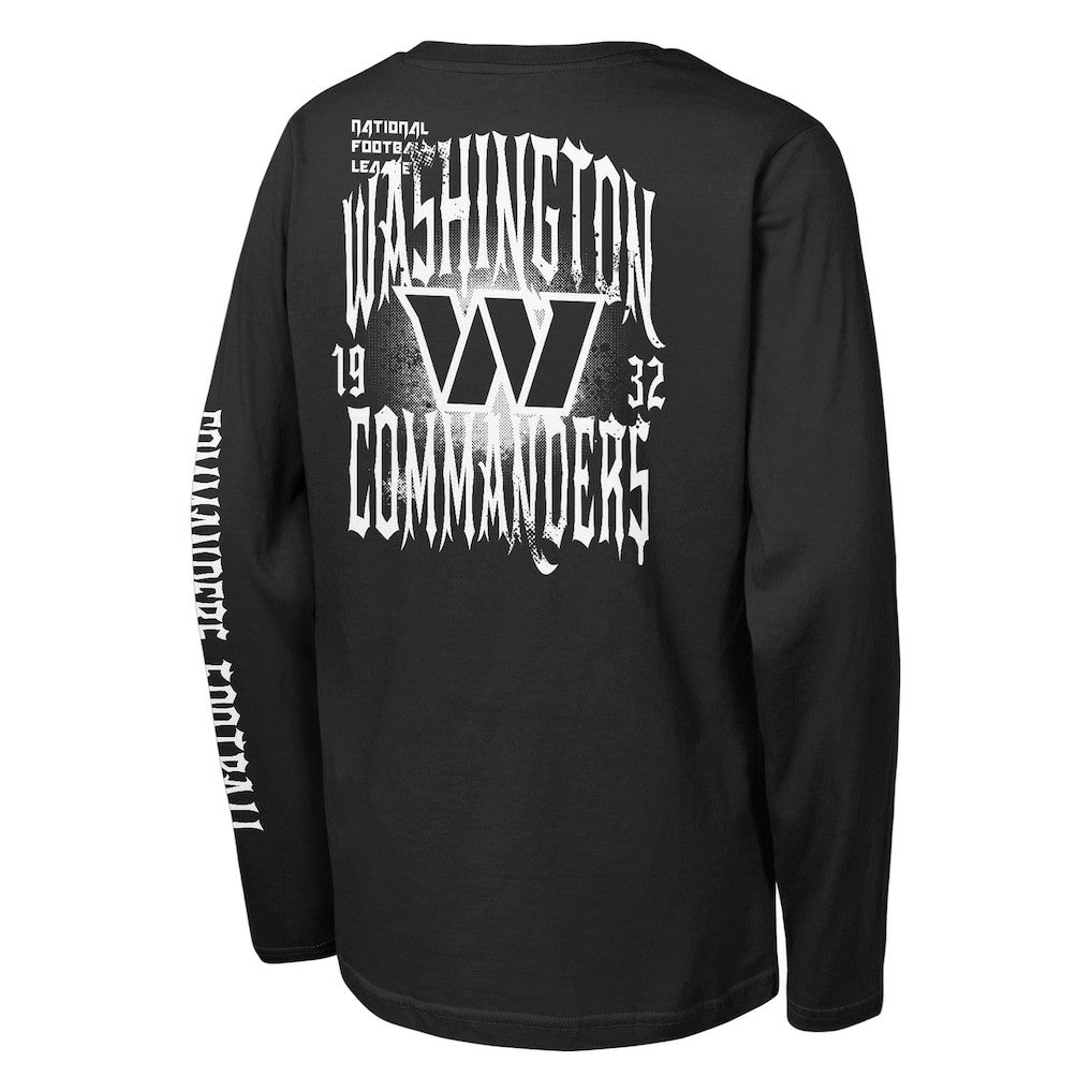 Washington Commanders Outerstuff Youth Rumble Long Sleeve T-Shirt - Black T-shirts