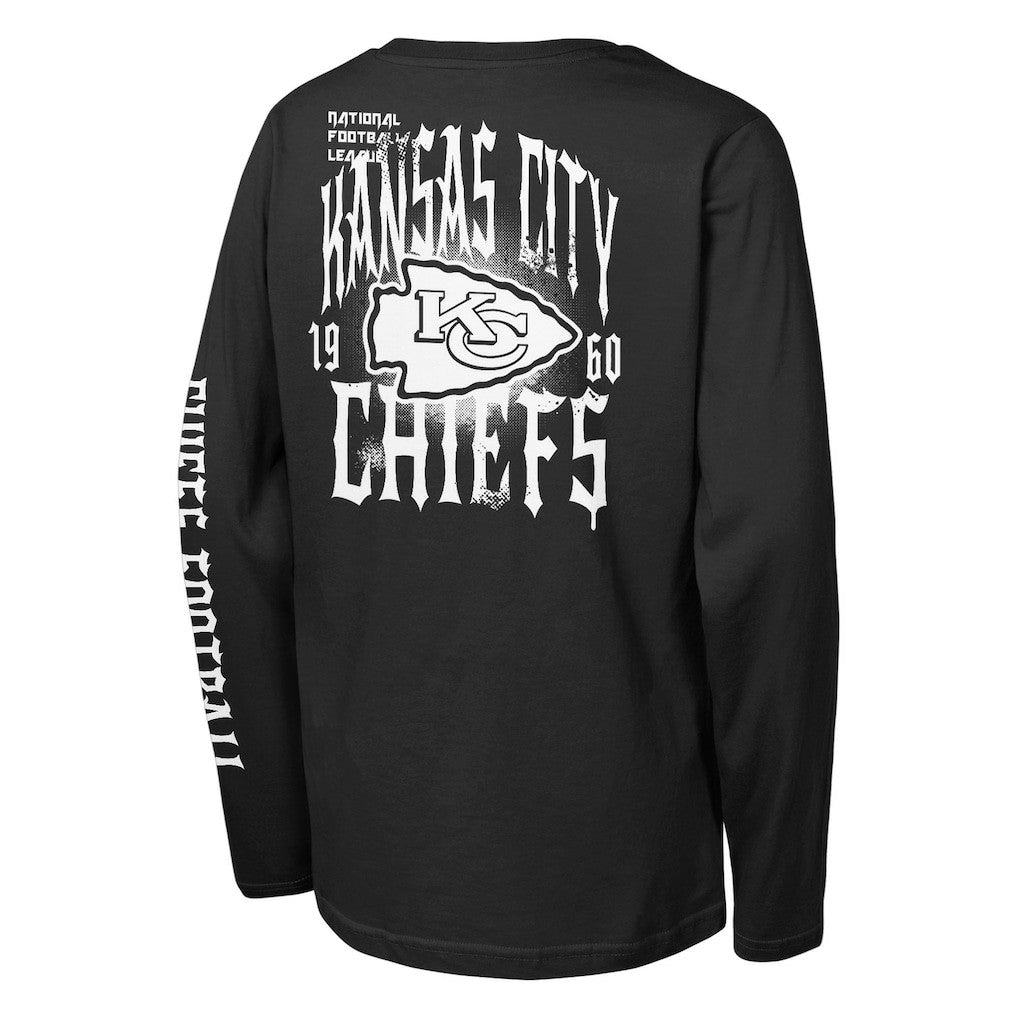 Kansas City Chiefs Outerstuff Youth Rumble Long Sleeve T-Shirt - Black T-shirts