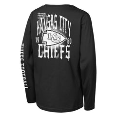 Kansas City Chiefs Outerstuff Youth Rumble Long Sleeve T-Shirt - Black T-shirts